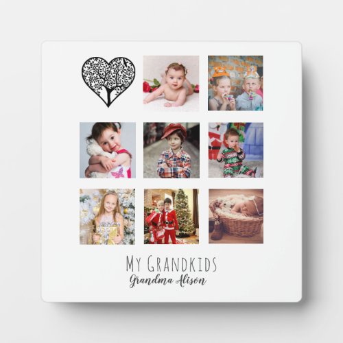 Grandma Loves Her Family Tree Photo Collage Gift Plaque