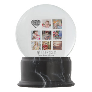 Grandma Loves Her Family Tree Photo Collage Gift Snow Globe