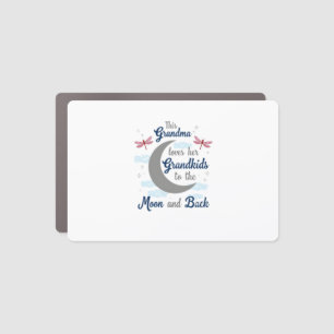 Grandma Loves Her Grandkids Dragonfly Moon Women G Car Magnet