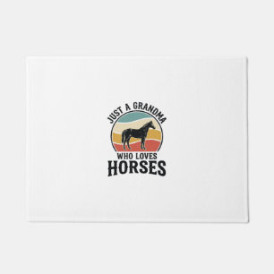 Grandma Loves Horses Vintage Engraving Shirt Desig Doormat