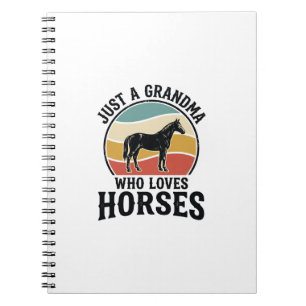 Grandma Loves Horses Vintage Engraving Shirt Desig Notebook