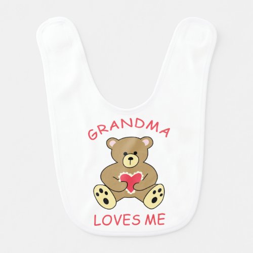 Grandma Loves Me Baby Bib