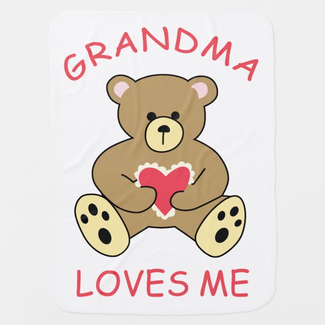 Grandma Loves Me Baby Blanket (Front)