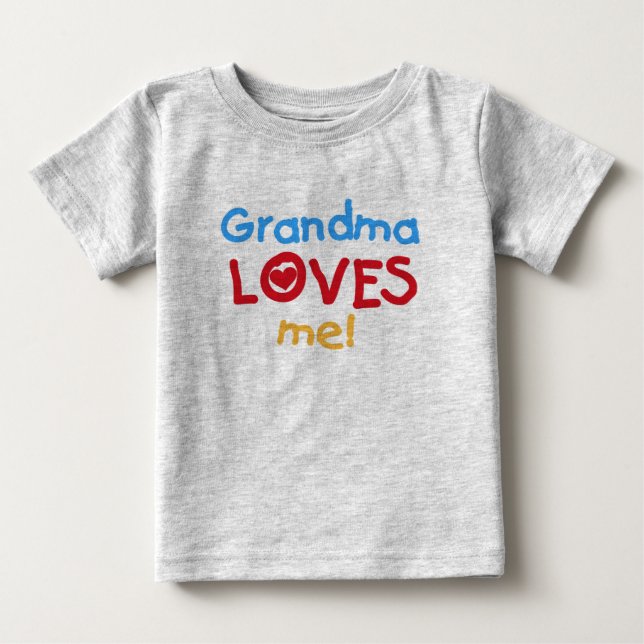 Grandma Loves Me Baby T-Shirt (Front)