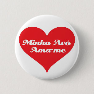 Grandma Loves Me Portugese Pinback Button
