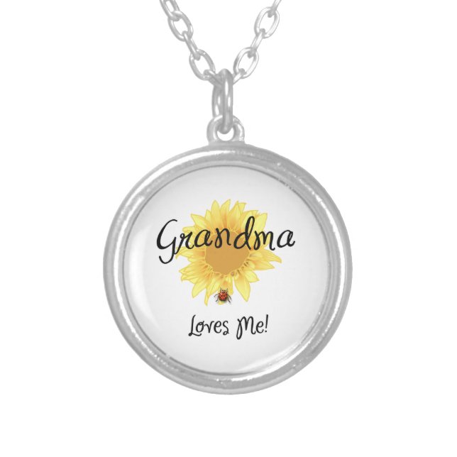 Grandma Loves Me   Silver Plated Necklace (Front)