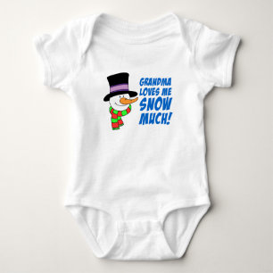 Grandma Loves Me Snow Much Baby Bodysuit