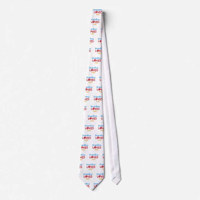 Grandma Loves Me T-shirts and Gifts Neck Tie (Front)