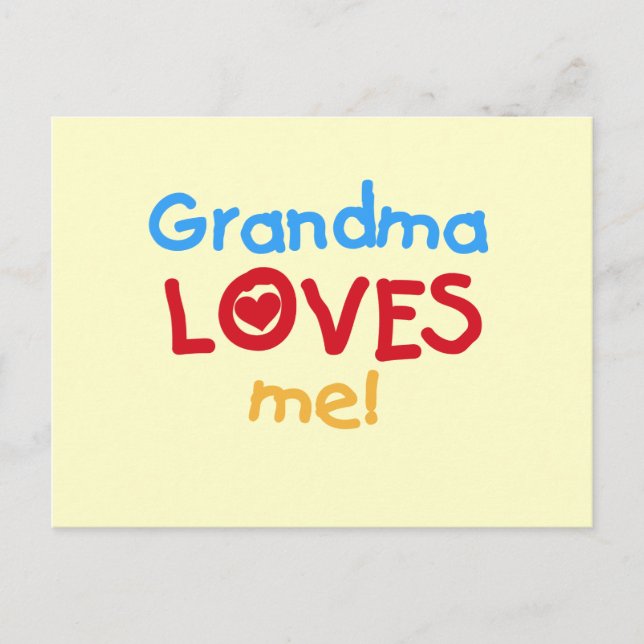 Grandma Loves Me T-shirts and Gifts Postcard (Front)