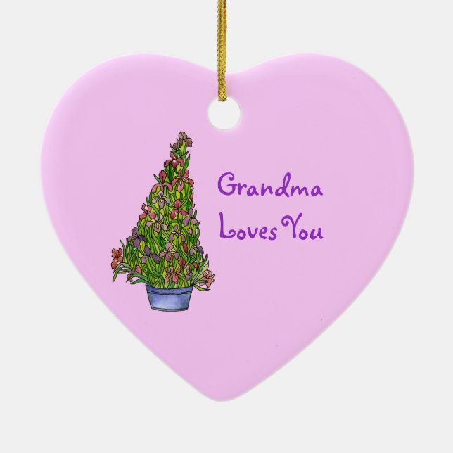 Grandma Loves You Iris  Ornament (Back)