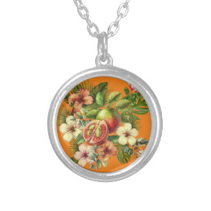 Grandma Manuela's Guavas Silver Plated Necklace