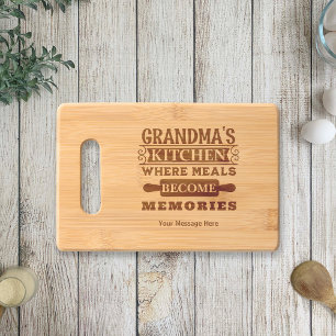 Grandma Meals Become Memories Etched Wooden Engraved Cutting Board