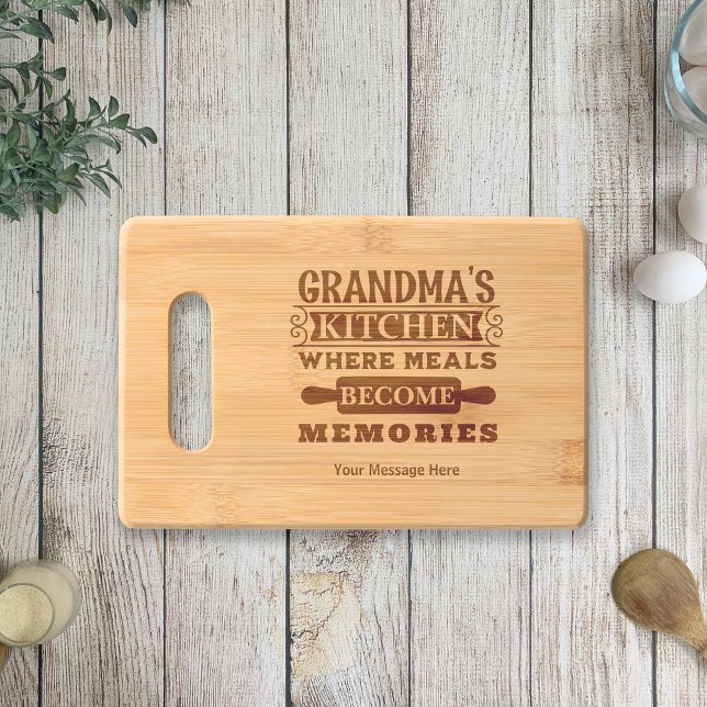 Grandma Meals Become Memories Etched Wooden Engraved Cutting Board (Creator Uploaded)
