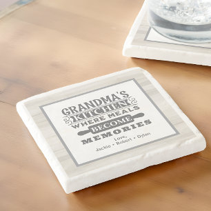 Grandma Meals Become Memories  Stone Coaster
