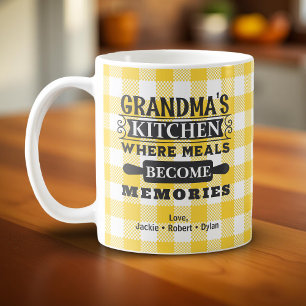 Grandma Meals Become Memories Yellow Coffee Mug