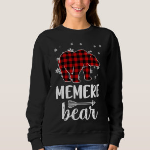 Grandma Memere Bear Christmas Pajama Red Plaid Buf Sweatshirt