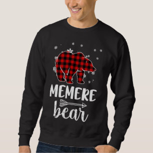 Grandma Memere Bear Christmas Pajama Red Plaid Buf Sweatshirt