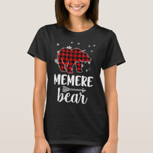 Grandma Memere Bear Christmas Pajama Red Plaid Buf T-Shirt
