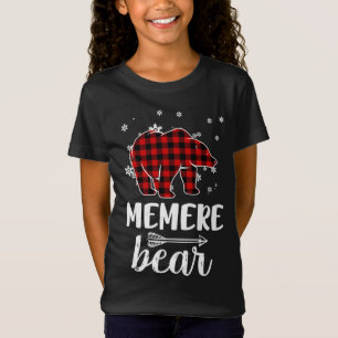 Grandma Memere Bear Christmas Pajama Red Plaid Buf T-Shirt