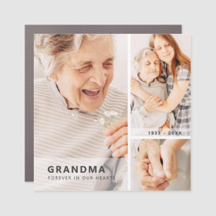 Grandma Memorial Modern Geometric Photo Collage Car Magnet