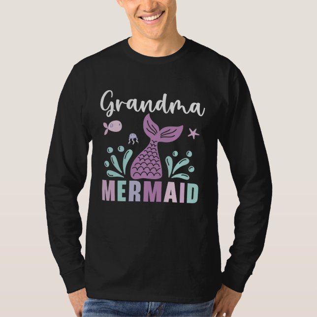 Grandma Mermaid  Grandmother Granny Grandparents D T-Shirt (Front)