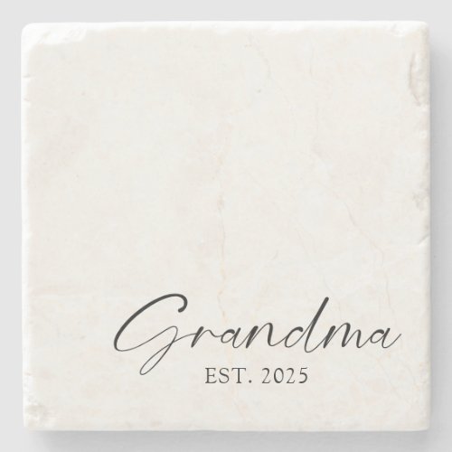 Grandma Minimalist Simple Script Personalized   Stone Coaster