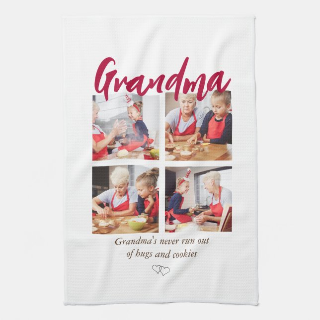 Grandma modern 4 photo  kitchen towel (Vertical)