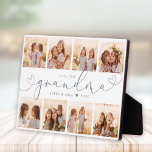 Grandma Modern Heart Script Photo Collage Love Plaque<br><div class="desc">Love you GRANDMA: Great custom photo gift for grandparents, Valentine's Day, Mother's Day, or the Holidays: This modern photo plaque is easy to customize with your 8 favorite photos. The text below can be personalized to read the name of the child or family member as well as the text above...</div>