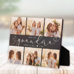 Grandma Modern Heart Script Photo Collage Love Plaque<br><div class="desc">Love you GRANDMA: Great custom photo gift for grandparents, Valentine's Day, Mother's Day, or the Holidays: This modern photo plaque is easy to customize with your 6 favorite photos. The text below can be personalized to read the name of the child or family member as well as the text above...</div>