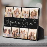 Grandma Modern Heart Script Photo Collage Love Plaque<br><div class="desc">Love you GRANDMA: Great custom photo gift for grandparents, Valentine's Day, Mother's Day, or the Holidays: This modern photo plaque is easy to customize with your 8 favorite photos. The text below can be personalized to read the name of the child or family member as well as the text above...</div>