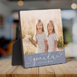 Grandma Modern Heart Script Photo Love  Plaque<br><div class="desc">Love you GRANDMA: Great custom photo gift for grandparents, Valentine's Day, Mother's Day, or the Holidays: This modern photo plaque is easy to customize with your favorite photo. The text below can be personalized to read the name of the child or family member as well as the text above grandma...</div>
