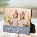 Grandma Modern Heart Script Photo Love  Plaque<br><div class="desc">Love you GRANDMA: Great custom photo gift for grandparents, Valentine's Day, Mother's Day, or the Holidays: This modern photo plaque is easy to customize with your favorite photo. The text below can be personalized to read the name of the child or family member as well as the text above grandma...</div>