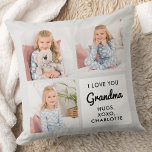Grandma Modern Personalized 3 Photo Grandmother Throw Pillow<br><div class="desc">Celebrate your grandma and grandparents with a custom photo collage pillow in a modern and trendy silver gray design. This unique grandma pillow is the perfect gift whether its a birthday, Grandparents day or Christmas. Grandma can be changed to Nana, Grandpa, Grammy, Papa or such. We hope your special grandma...</div>