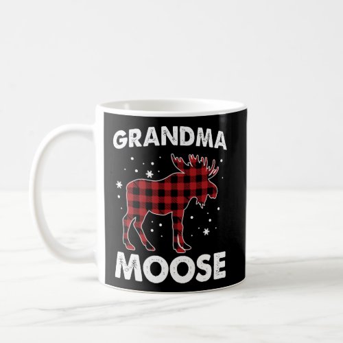 Grandma Moose Red Plaid Buffalo Matching Family Pa Coffee Mug