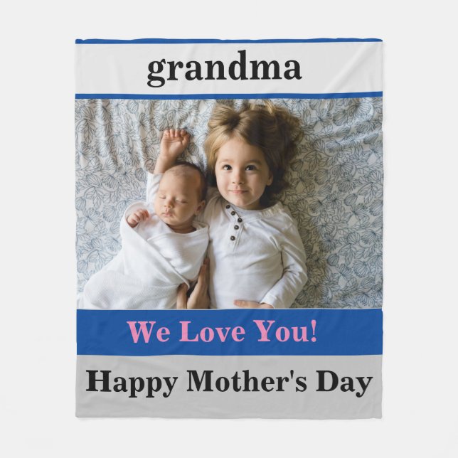 Grandma Mothers Day Fleece Blanket (Front)