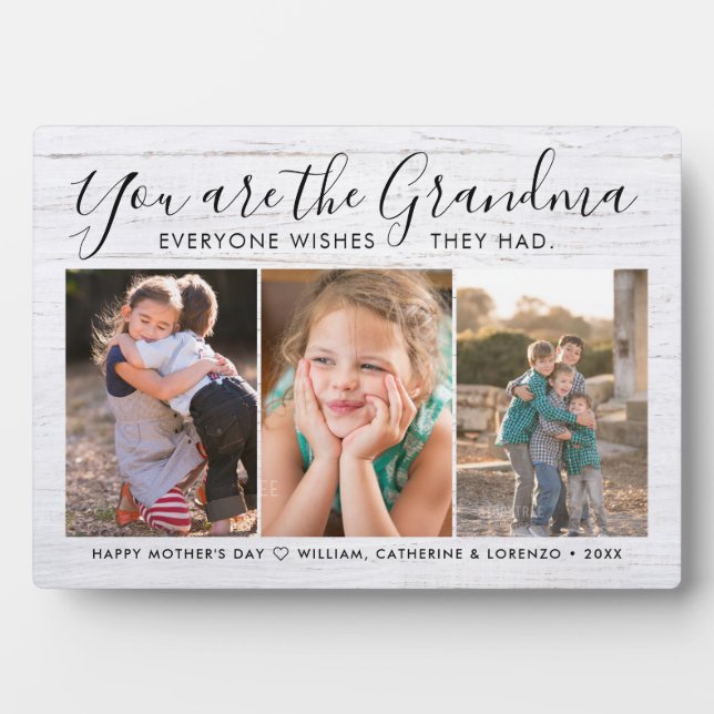 Grandma Mother's Day Grandchildren Photo Collage Plaque (Front)