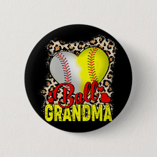 Grandma Mothers Day Softball Grandma Baseball Gran Button