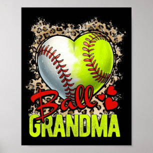 Grandma Mothers Day Softball Grandma Baseball Gran Poster