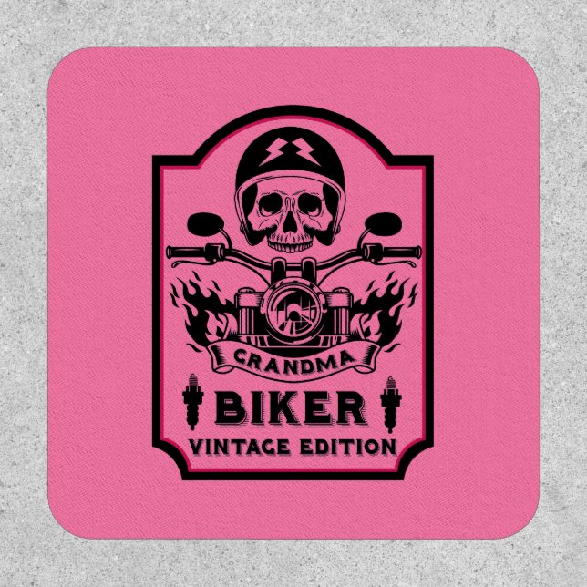 Grandma Motorbike Rider Patch (Front)
