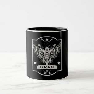 Grandma Motorbike Rider Two-Tone Coffee Mug
