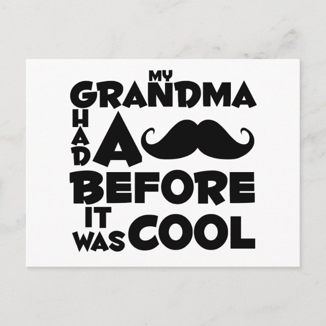 grandma mustache postcard (Front)