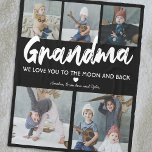Grandma Nana 5 Photo Collage Black Fleece Blanket<br><div class="desc">Grandmothers are simply the best! Let your nana know how special they are to you with this personalized nana quote fleecy blanket featuring a stylish black background that can be changed to any color, 5 photos of her grandkids, the word "grandma" in a cute script font, a love heart, and...</div>