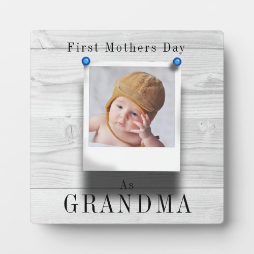 Grandma Nana First Grandchild Photo Template Wood Plaque