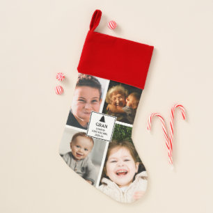 Grandma Nana Grandkids Xmas 4 Photo Christmas Stocking