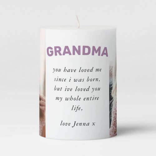Grandma  nanna  nan quote photo pillar candle