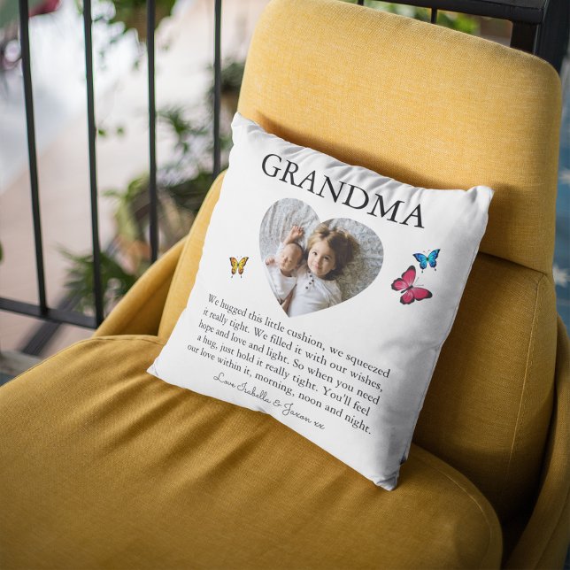 Grandma/Nanny Cute Heart Photo Throw Pillow (Creator Uploaded)