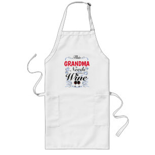 Grandma Needs Some Wine, Funny Drinking Grandma Long Apron