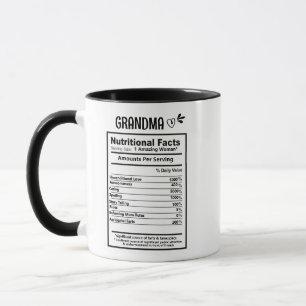 Grandma Nutrition Facts Coffee Mug