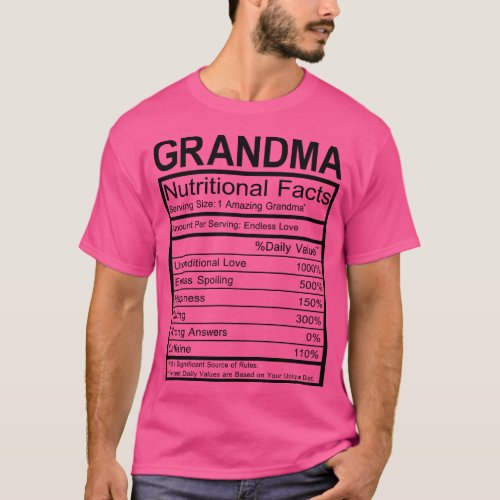 Grandma Nutritional Facts T_Shirt