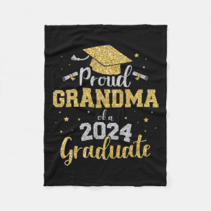 Grandma Of A Cl Of 2024 Graduate Senior Graduation Fleece Blanket